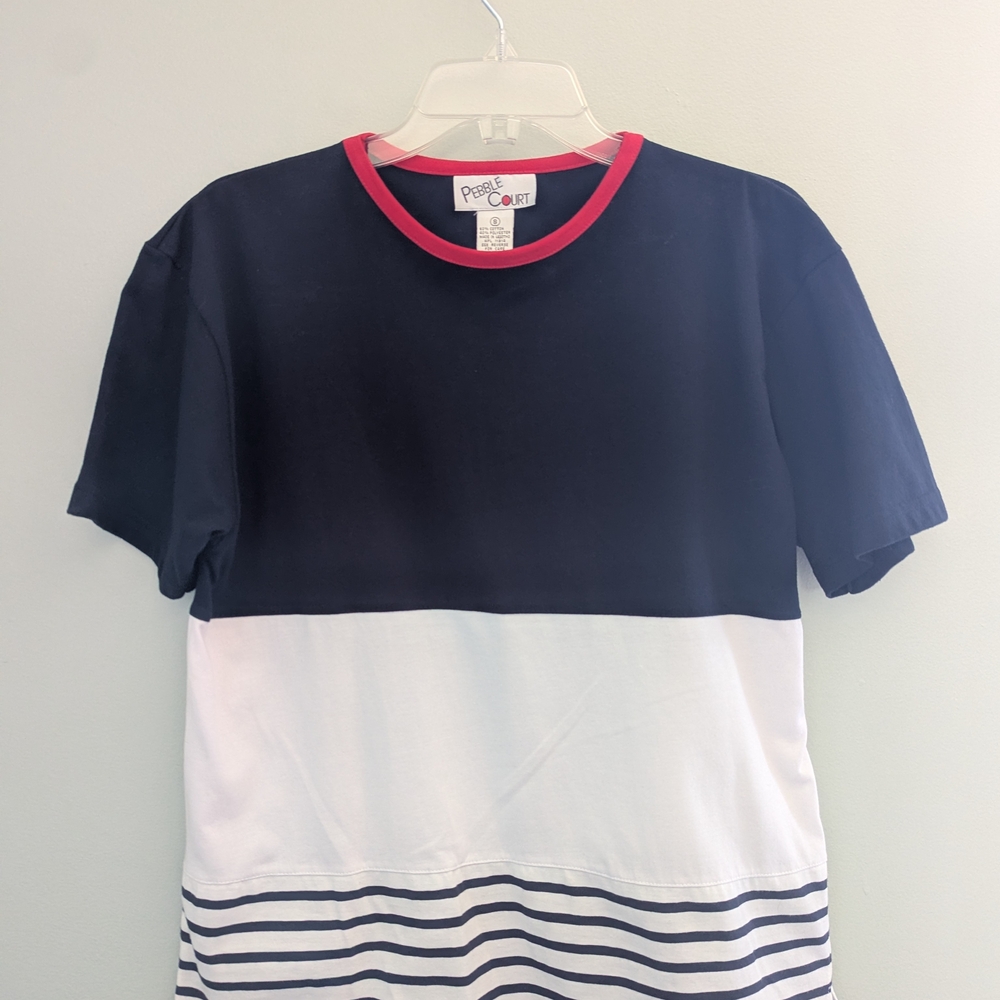 Source Unknown Navy and White Striped Tee